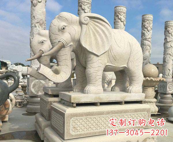 长春大理石招财大象雕塑