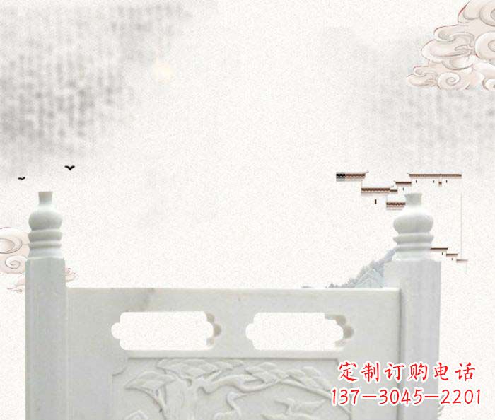 长春公园景观汉白玉石雕栏板
