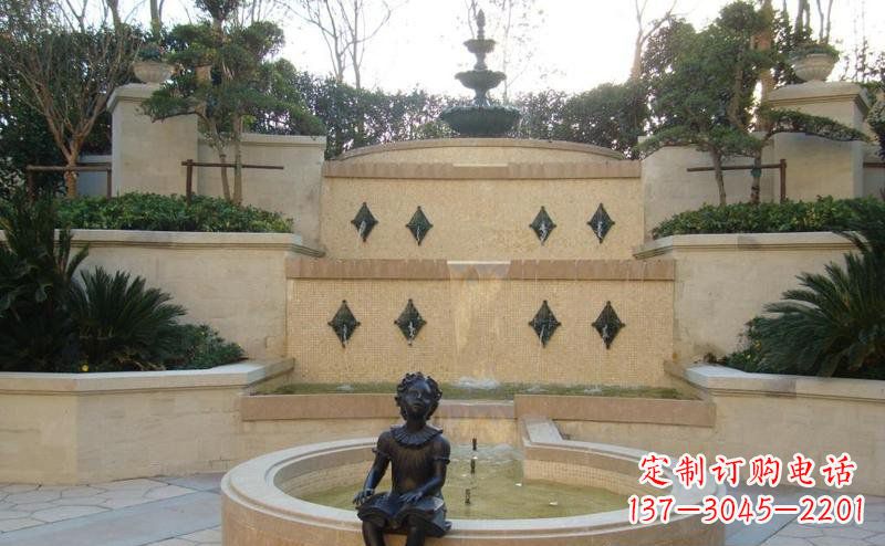 长春西方风尚小女孩铜雕