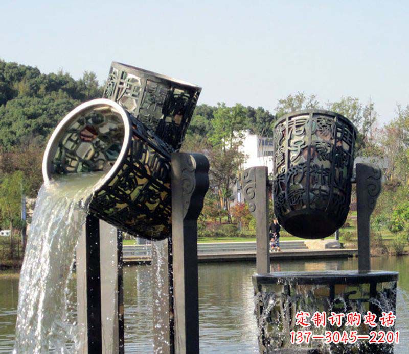 长春公园水缸喷泉铜雕