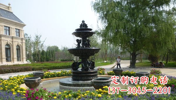 长春公园天鹅喷泉铜雕
