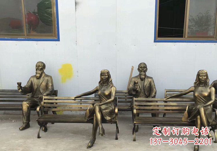 长春唯美女性铜雕美女长椅