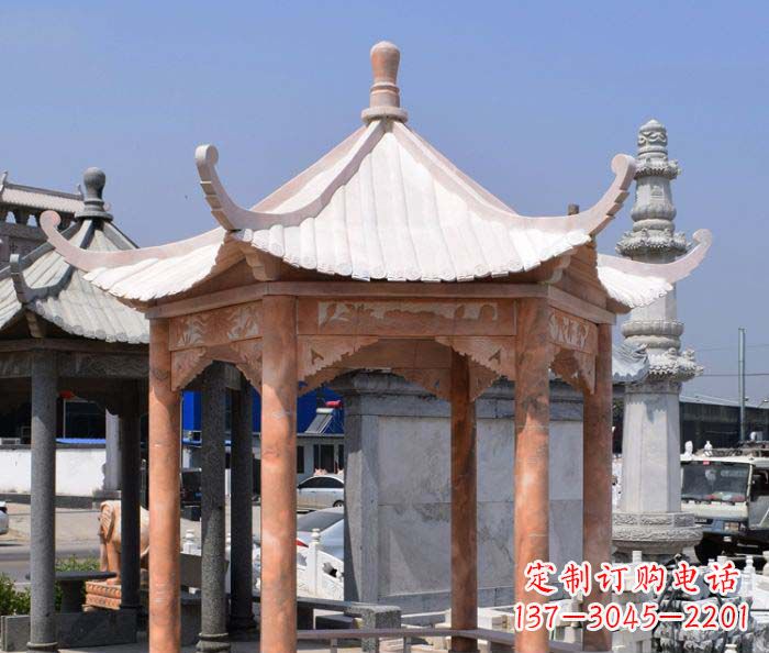 长春中领雕塑设计凉亭雕塑,清新简约添美感