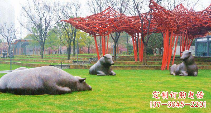 长春中领雕塑精美休闲动物铜雕