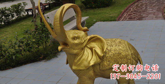 长春公园小象动物铜雕