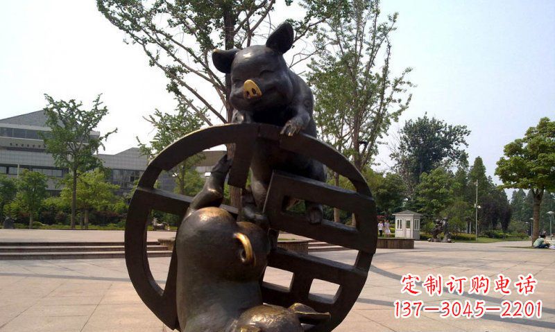 长春优雅而富有表现力的动物铜雕