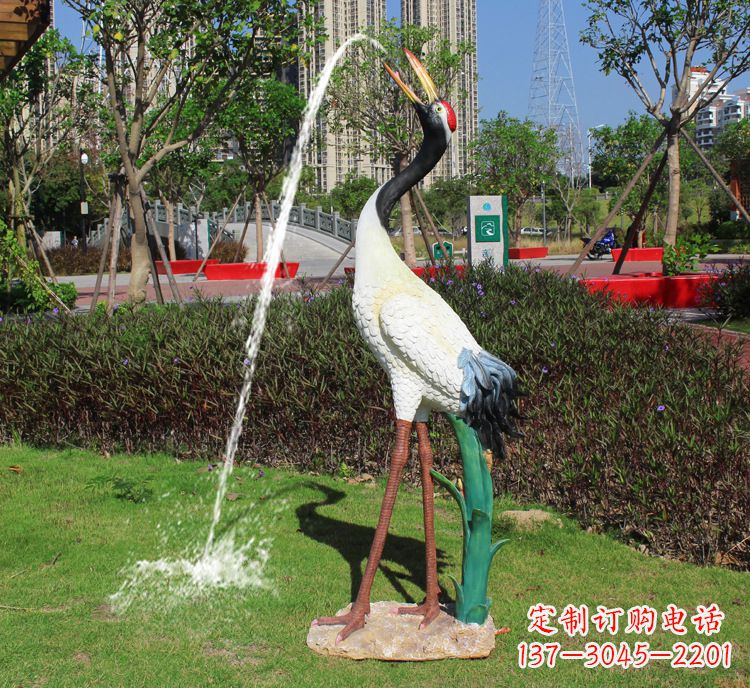 长春精美雕塑仿真仙鹤动物雕塑