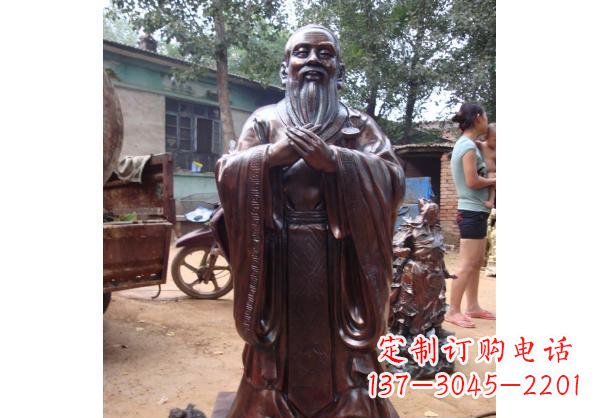 长春人物雕塑精美玻璃钢仿铜雕塑——孔子系列