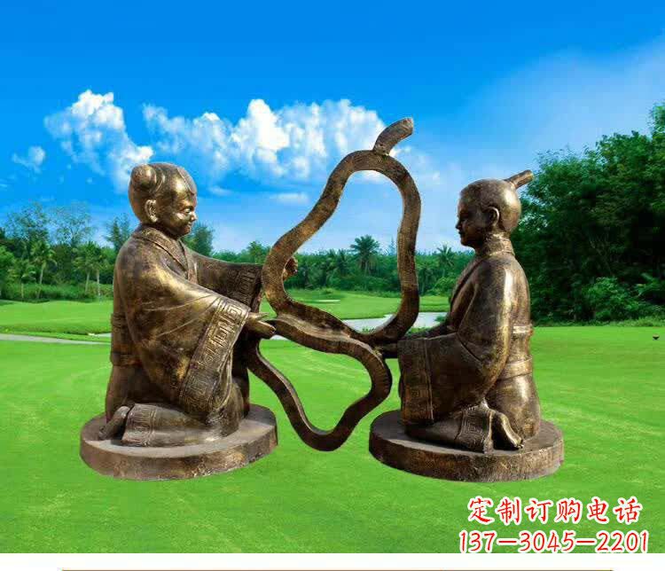 长春精美古代孔融让梨人物铜雕