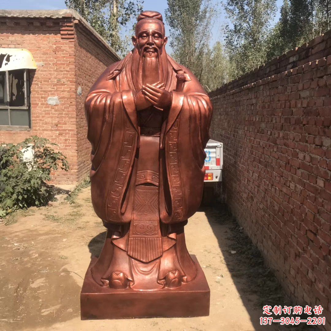 长春中领雕塑精致孔子铜雕,传承文明智慧