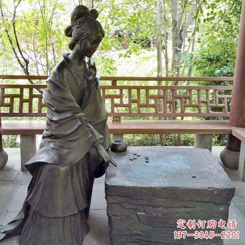 长春古代美女西施下棋情景雕塑