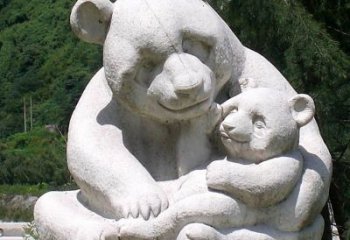 长春公园装饰熊猫石雕