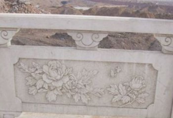 长春牡丹花浮雕石栏板景观雕塑