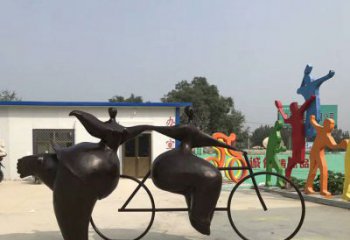 长春青春无悔，精致自行车雕塑