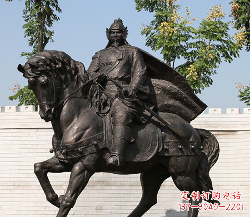 长春古人将军骑马骑马铜雕