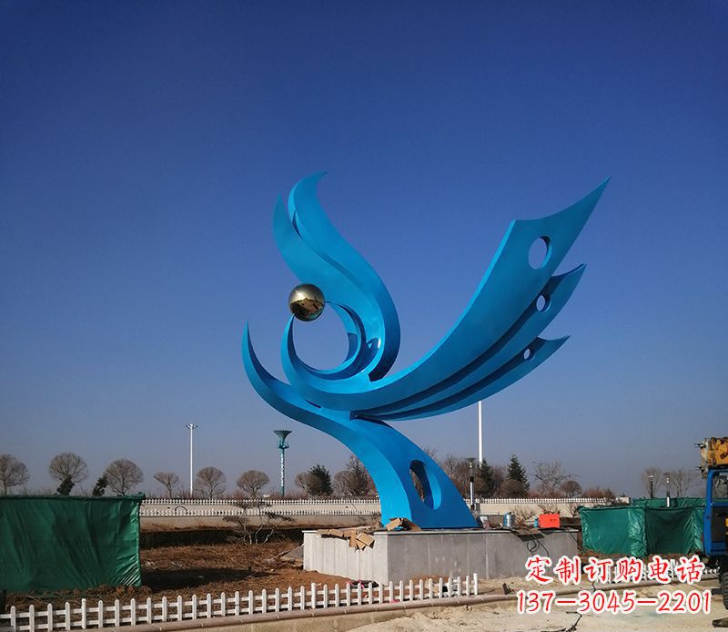 长春广场不锈钢凤凰雕塑