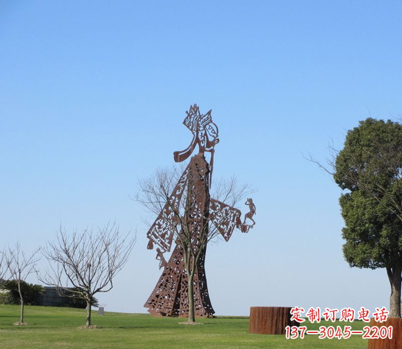 长春广场不锈钢皮影戏雕塑