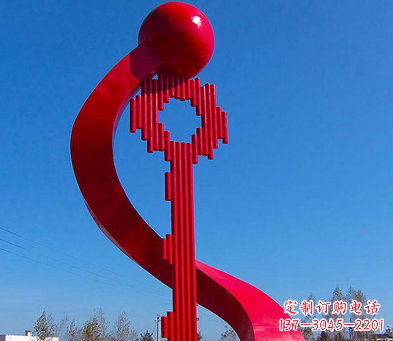 长春广场不锈钢钥匙景观雕塑