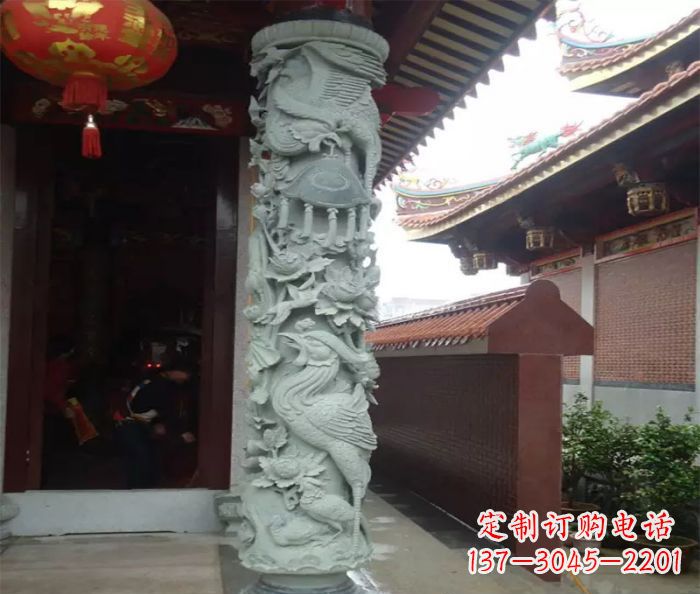 长春广场景观大理石龙柱石雕_2
