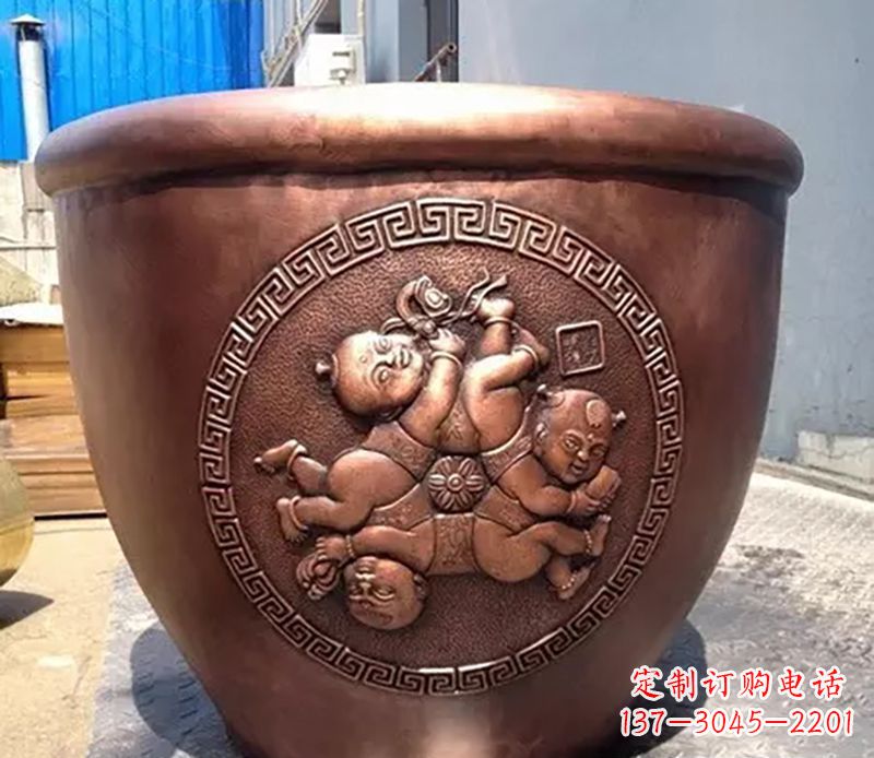 长春广场水缸铜雕塑
