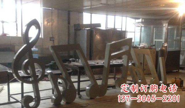 长春欢乐旋律,精致美观的音符不锈钢雕塑