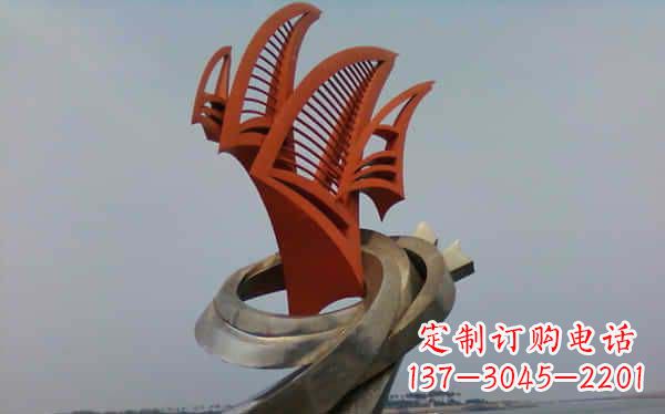 长春定制不锈钢帆船雕塑