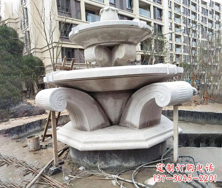 长春海马石雕喷泉,喷水灿烂缤纷