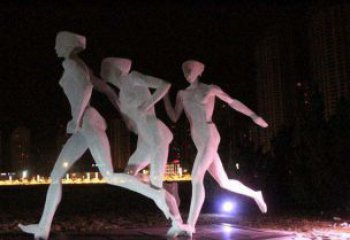 长春优雅靓丽的女性不锈钢跑步雕塑