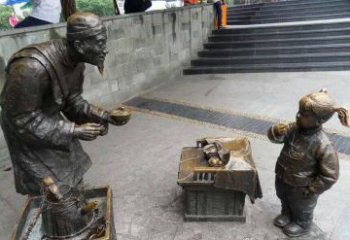 长春小女孩铜雕，古朴优雅