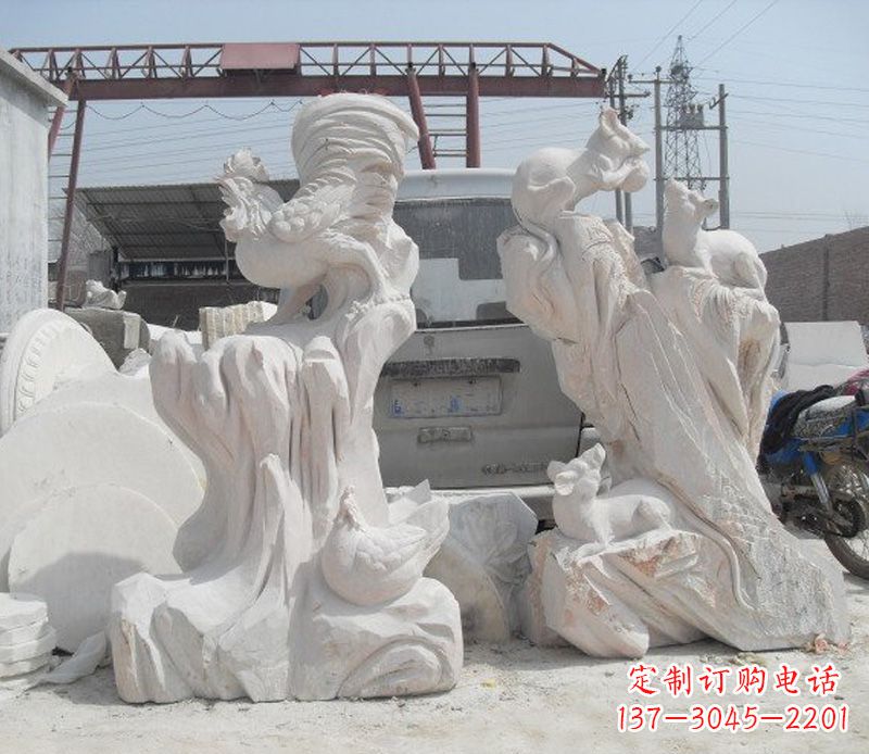 长春汉白玉大公鸡雕塑