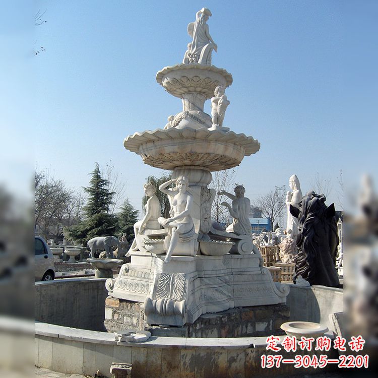长春汉白玉欧式人物喷泉