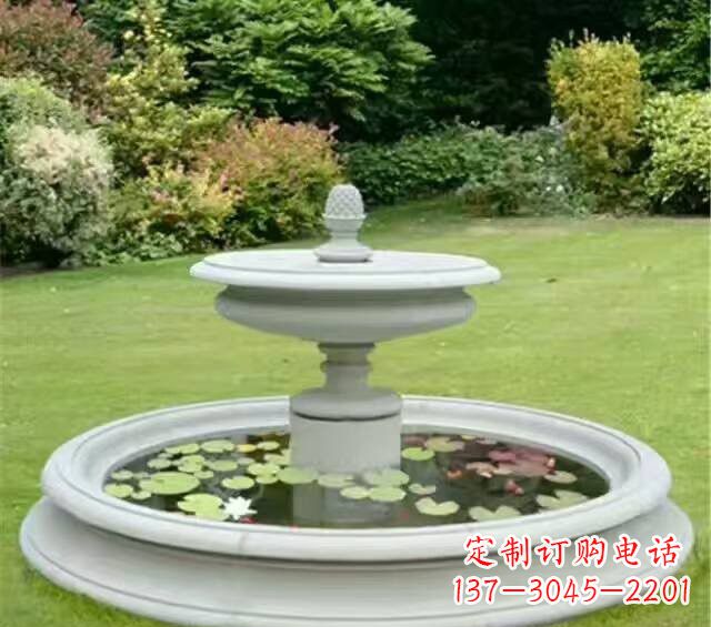 长春紫罗兰汉白玉喷泉雕塑