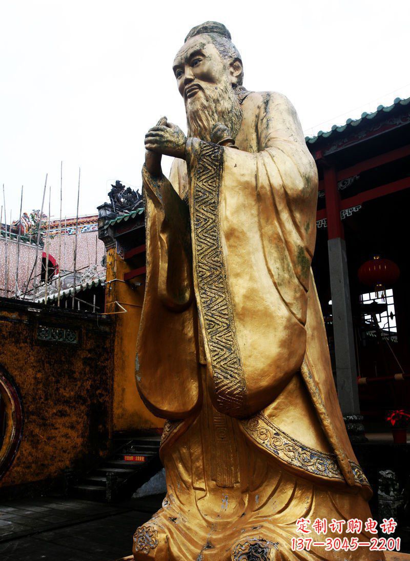 长春精致黄铜孔子雕塑,永久流传中华文化