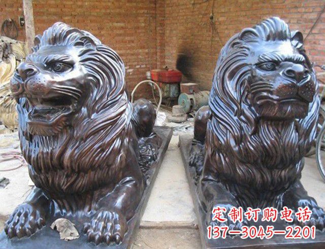 长春汇丰狮子铜雕塑是由中领雕塑制作的一款狮子…