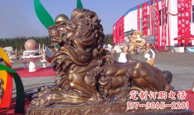 长春汇丰西洋狮子铜雕,精美华贵