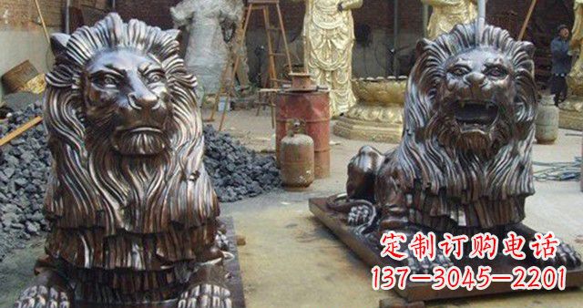 长春汇丰铜狮子雕塑,令人叹为观止