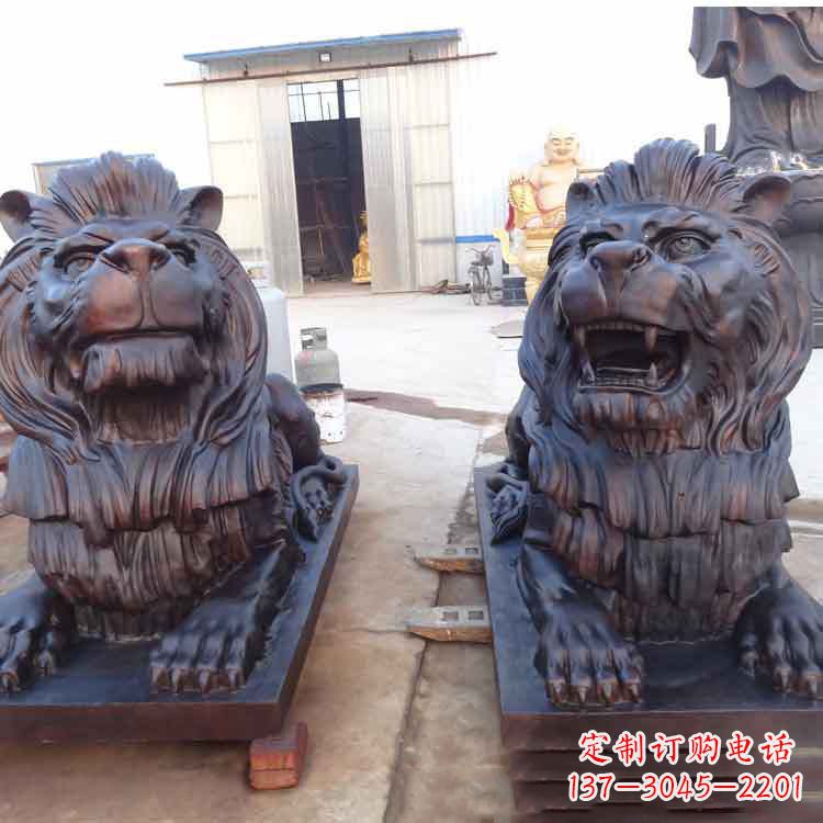 长春汇丰银行狮子雕塑,精美雕塑展示您的财富