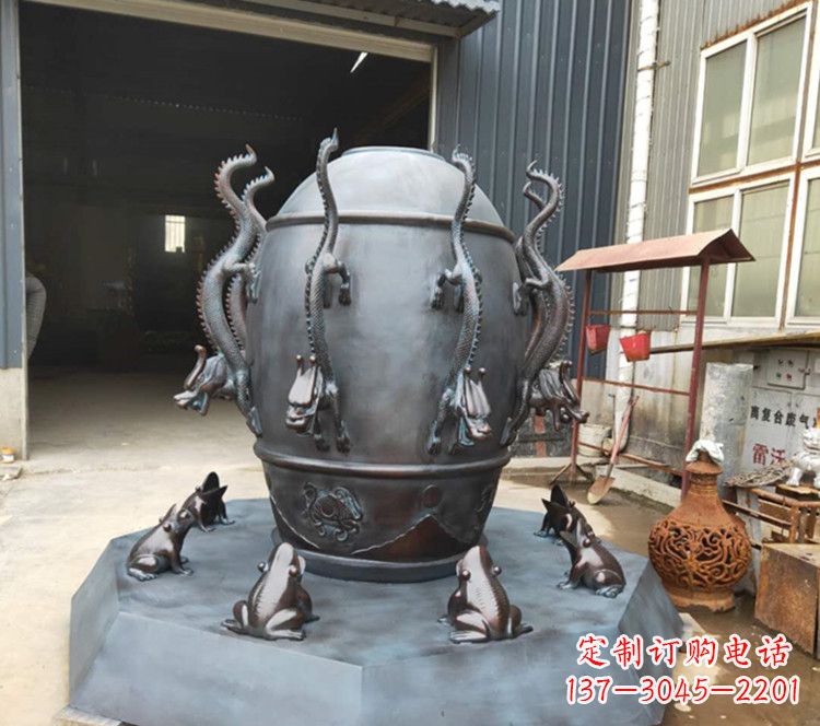 长春浑天仪玻璃钢仿铜校园景观雕塑摆件