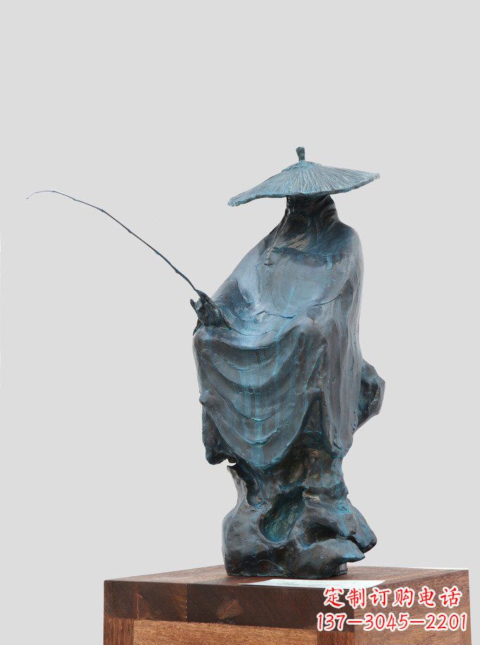 长春中领雕塑:精美古典雕塑——姜太公钓鱼铜像