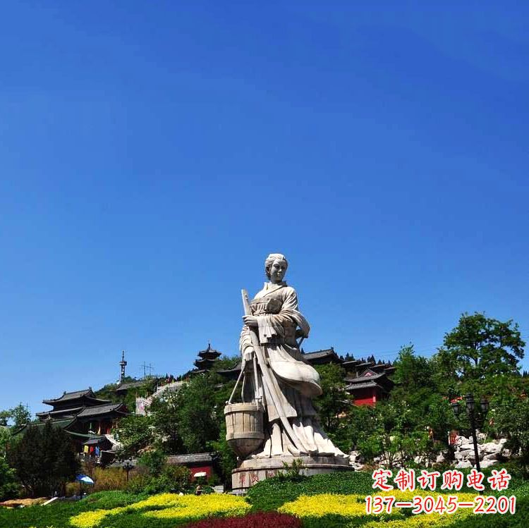 长春美女雕塑,用精美石料表现传统美