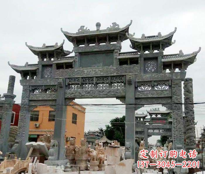 长春石雕牌坊,精致雕塑让你完美点缀