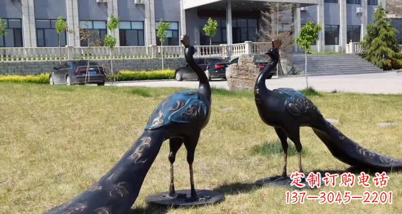长春孔雀动物铜雕