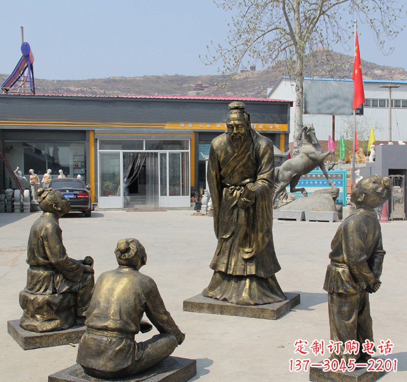 长春经典孔子雕塑,悠久文化传承