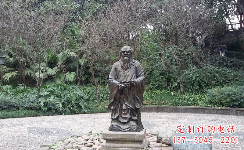 长春品尝古典:中领雕塑老子铜雕