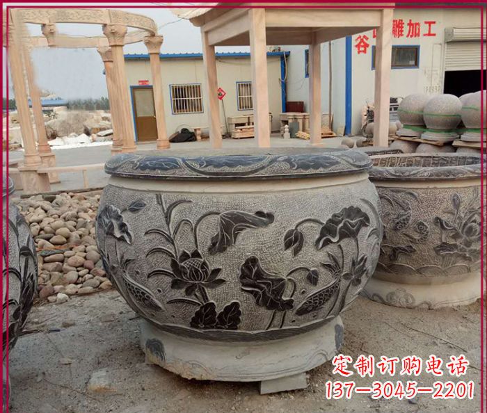 长春中领雕塑:传承经典,水缸雕塑仿古圆水缸