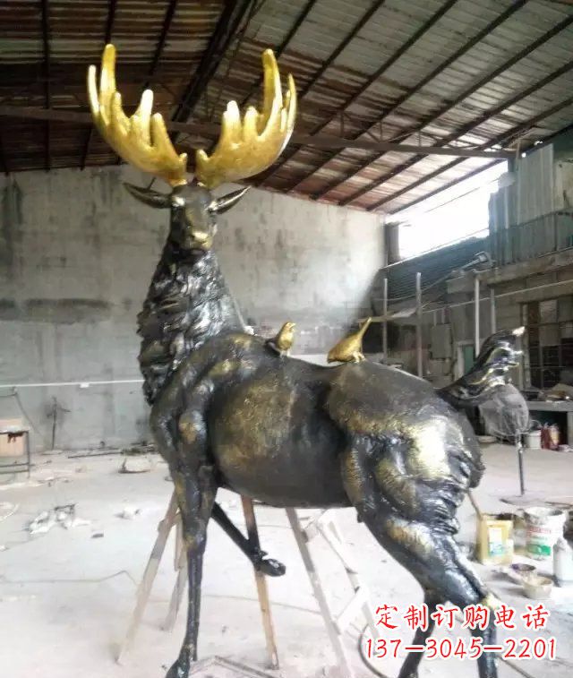 长春羚羊动物铜雕