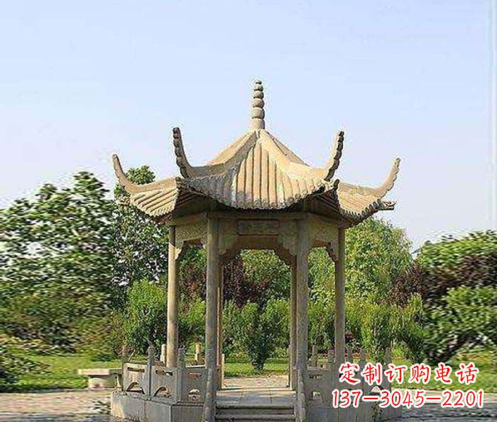 长春六角凉亭雕塑:精致而经典