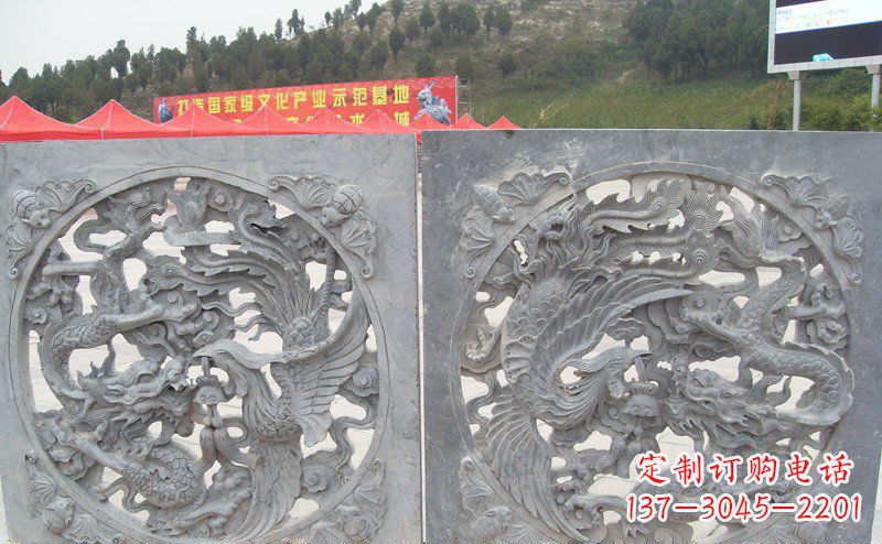 长春龙凤呈祥公园景观石雕--精美绝伦的龙凤陪伴