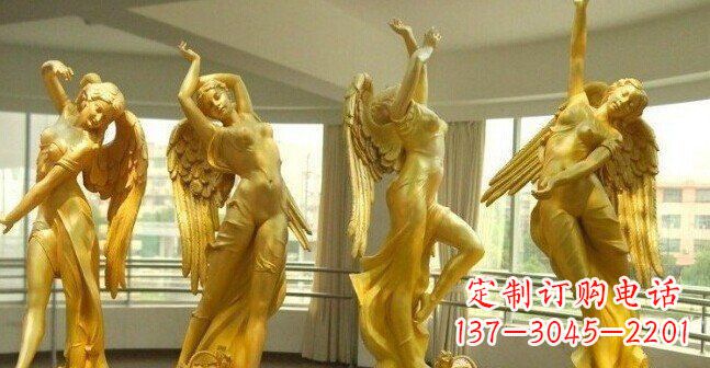 长春美女天使西方人物铜雕