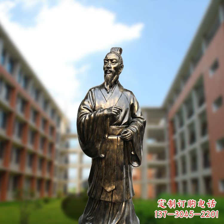 长春精美艺术,历久弥新的孟子玻璃钢仿铜雕像